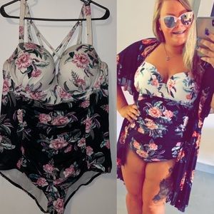 Torrid floral one piece swim suit 4X
